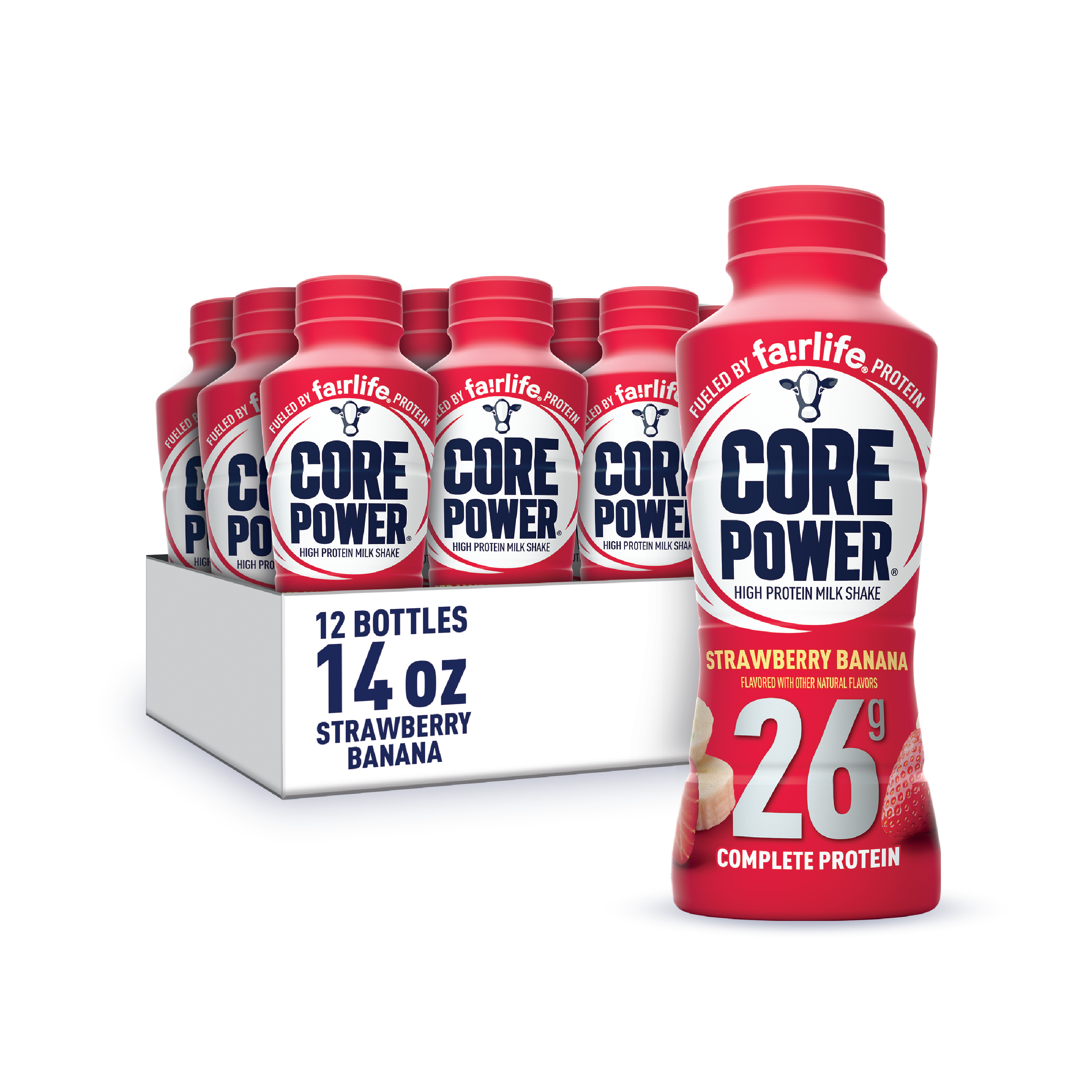 Strawberry Banana High Protein Milkshake