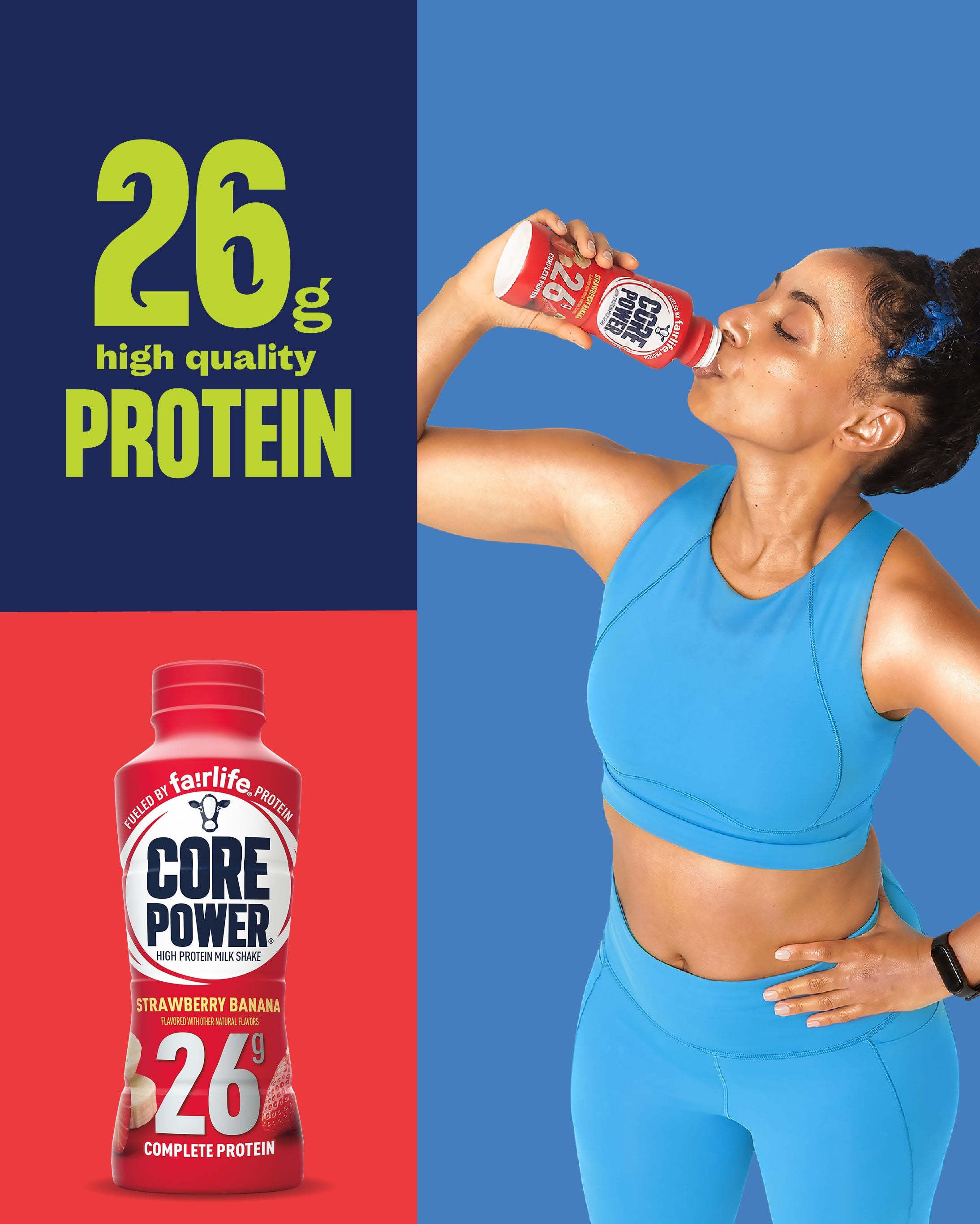 Strawberry Banana High Protein Milkshake